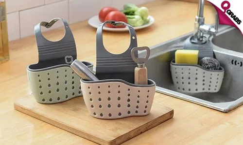 Adjustable Kitchen Sink Caddy & Brush Holder!